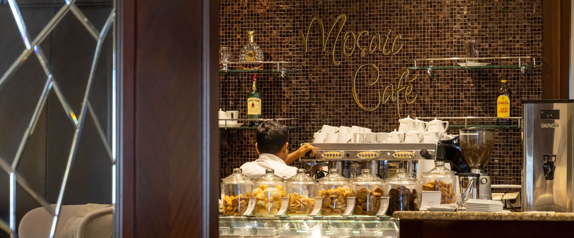 Mosaic cafe & mosaic cafe @ night