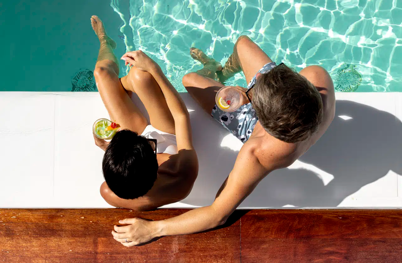 The pool and pool bar